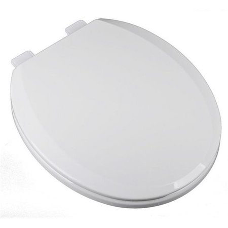 PLUMBING TECHNOLOGIES Plumbing Technologies 2F1R7-00 Deluxe Slow Close Plastic Round Front Toilet Seat; White 2F1R7-00